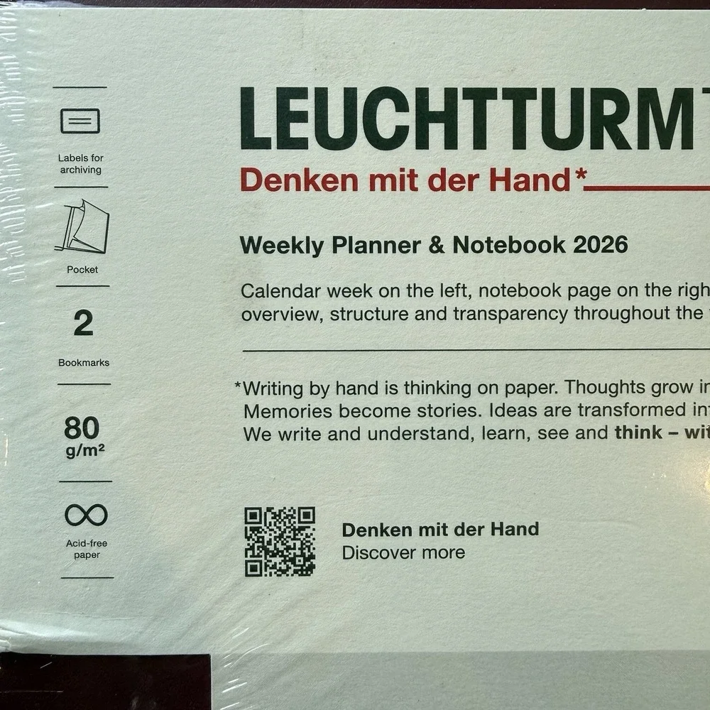 LEUCHTTURM1917 - Weekly Planner & Notebook 2026, Hardcover, Medium (A5), Ruled